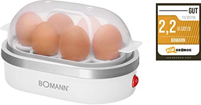 Bomann EK 5022 - Cuece huevos, para 6 huevos cocidos, 400 W, color blanco