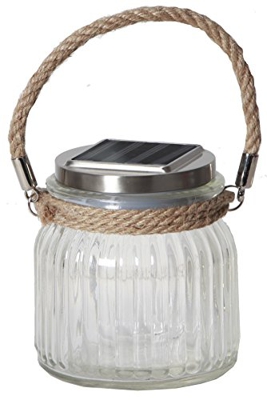 Farol de mesa LED solar Jar de cristal