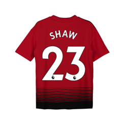 Camiseta de la equipación local del Manchester United 2018-19 para niños dorsal Shaw 23 en oferta