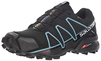 Salomon Speedcross 4 GTX, Zapatillas de Trail Running para Mujer, Negro Black/Metallic Bubble Blue, 37 1/3 EU