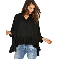 Blusa Manga de Corte murciélago Mujer by Vencastyle - 012589,Negro,Unica precio