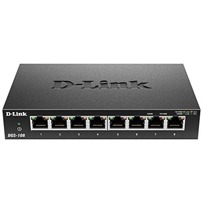 D-Link 8 Port Gigabit Metal Housing Desktop LAN Switch Hub EU 1000mbps Dgs-108