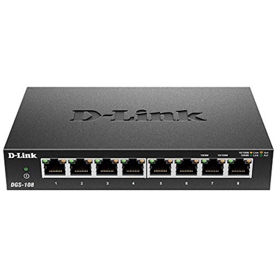 D-Link 8 Port Gigabit Metal Housing Desktop LAN Switch Hub EU 1000mbps Dgs-108