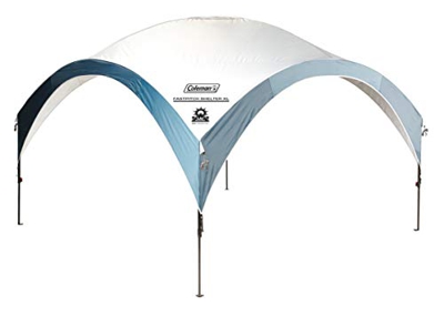 Coleman Fast Pitch Shelter XL - Cenador (4,5 x 4,5 m, con Varillas de Acero, Gazebo, protección Solar, SPF 50+), Color Gris Claro y Azul