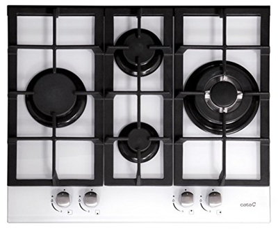 Encimera Cristal Gas Cata LCI631A WH 4 fuegos Blanca