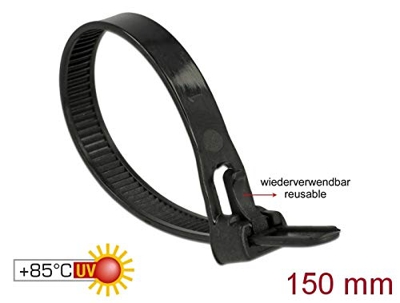 Delock 18753 Kabelbinder wiederverwendbar hitzebeständig L 150 x b 7.5 mm 100