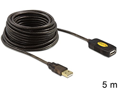 DeLOCK 82308 - Cable USB 2.0 (5 mm, Macho/Hembra), Color Negro