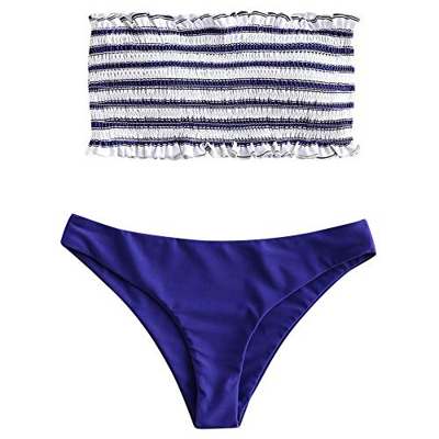 ZAFUL Traje de Baño Bikini Bandeau con Relleno a Rayas Mujer 2019 Verano