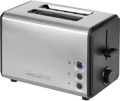 Clatronic TA 3620 Tostadora  2 ranuras,  calienta panecillos, 850 W, acero inox