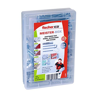 Fischer MEISTER-BOX mit UX+Schrauben+Haken (118 Teile)- 513894