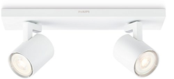 Philips myLiving Runner - Foco doble de interior LED, blanco, en metal, casquillo GU10, bombillas incluidas, luz blanca cálida características