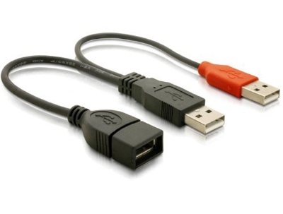 Cable USB y Delock a - > 2 x A F/ST 0.225 M 3er Pack