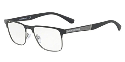 Emporio Armani 0EA1061 Monturas de gafas, Black/Matte Gunmetal, 53 para Hombre