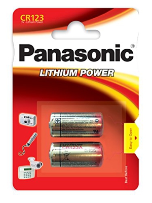 1 x 2 CR123A CR123 CR17345 Photo Foto-Batterie 3V Lithium PANASONIC 2er Blister