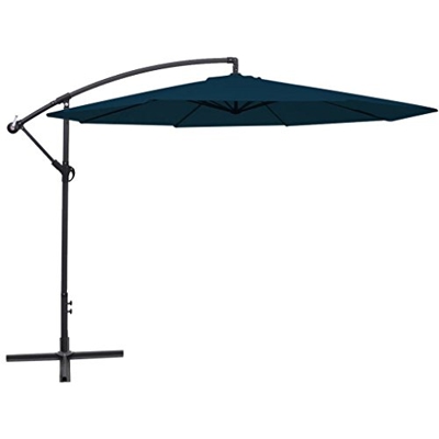 vidaXL Sombrilla de Jardín Voladiza Colgante con Manivela Azul 3,5 m Parasol