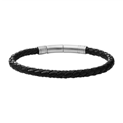 Joya Fósil Pulsera Hombre Jf00510797 Cuero Trenzado Negro Jf00510 en oferta