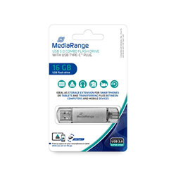 MediaRange MR935 Memoria USB 16GB Plata Combo Flash Drive USB 3.1 + Typ C en oferta