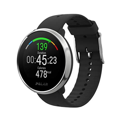 Polar Ignite - Reloj de fitness con GPS integrado, pulsómetro de muñeca, guías de entrenamiento - hombre/mujer - negro M/L