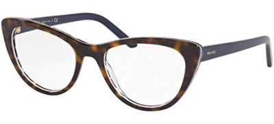 Prada 0PR 05XV Monturas de gafas, Havana/Blue Chess, 51 para Mujer