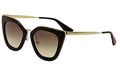 Occhiali Da Sole Donna Prada 53SS 1AB0A7 Nero a Gatto Grigio Sfumato Gatta 140
