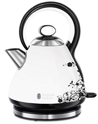 Russell Hobbs Legacy Floral - Hervidor de Agua Eléctrico (2400W, 1,7l, Acero Inoxidable, Blanco y Negro) -ref. 21963-70 precio