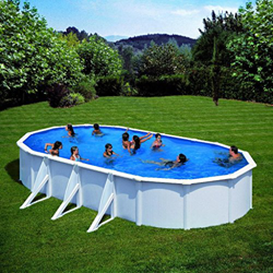 Piscina acero ovalada filtro arena 610x375x120 cm blanca precio