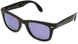Ray-Ban Wayfarer Folding Classic RB4105 601S/4K (black matte/violet mirrored) características