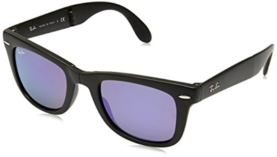 Ray-Ban Wayfarer Folding Classic RB4105 601S/4K (black matte/violet mirrored)