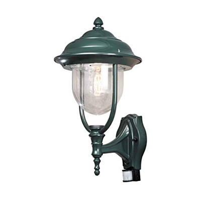 Aplique de pared ext. Parma, sensor de mov., verde