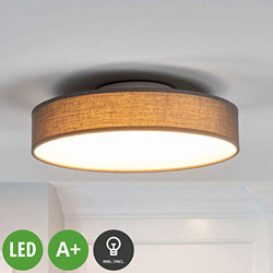 Plafón LED Saira de tela gris, 30 cm en oferta