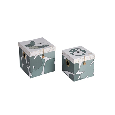 Done By Deer - Juego De 2 Cajas Grandes Tiny Tropics Verde/blanco