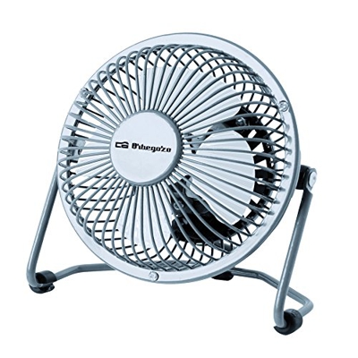 Orbegozo - Ventilador De Mesa Aluminio Mini Power Fan PW1019 Con USB Plata