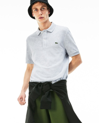 Lacoste - Polo Piqué De Hombre Slim Gris De Manga Corta características