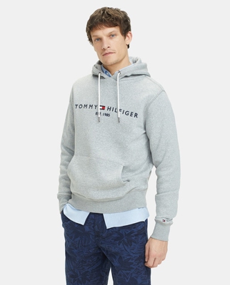 Tommy Hilfiger - Sudadera De Hombre Gris Con Capucha