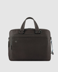 Piquadro - Portadocumentos De Hombre De Piel Marrón Oscuro Con Cremallera precio