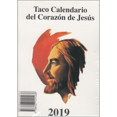Taco Calendario con soporte pared del Corazón de Jesús 2019