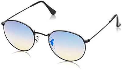 Ray-Ban Round Metal RB3447 002/40 (black/mirror gradient blue)