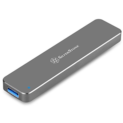 SilverStone SST-MS09C -  Carcasa para discos externa con USB 3.1 Tipo C para M.2 SATA SSD, gris marengo