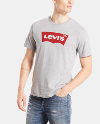 Levi's - Camiseta De Hombre Gris De Manga Corta en oferta