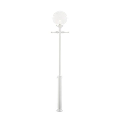 Farola Linus blanca con pantalla esférica clara