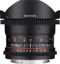 Samyang 12mm T3.1 ED AS NCS Fish-eye VDSLR Canon EF-M características