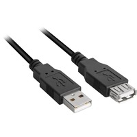 4044951015399 cable USB 0,5 m 2.0 USB A Negro, Cable alargador