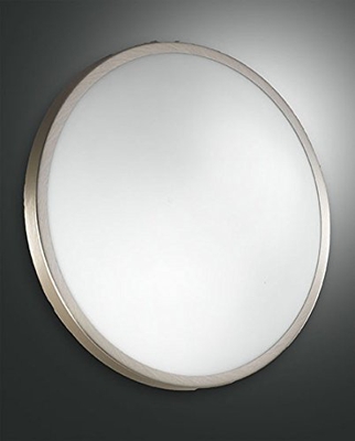 Lámpara de pared o techo PLAZA vidrio 41 cm níquel