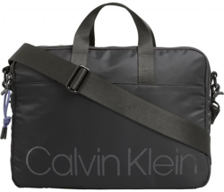 Calvin Klein - Portadocumentos De Hombre En Negro Con Cremallera Y Print De La Marca en oferta