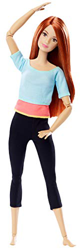 Barbie Made to Move Poseable Doll Powder Blue Top Redhead Freckles DPP74 en oferta