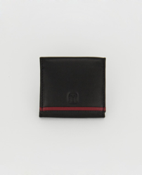 Yancci - Monedero De Piel Negra Y Roja Plegable características