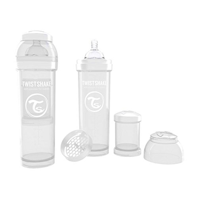 Twistshake - Biberón Anticólico Tetina Silicona (330 Ml.) Blanco