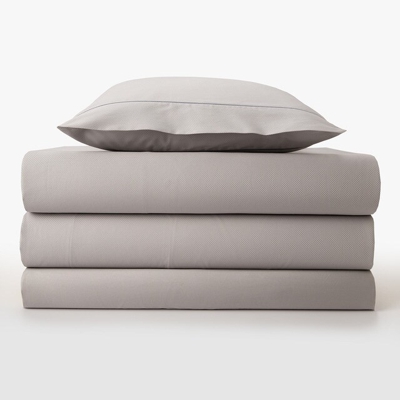 Bassols - Juego De Funda Nórdica Algodón Egipcio 300 Hilos Serie Hotel Regis Gris Cama 150 cm