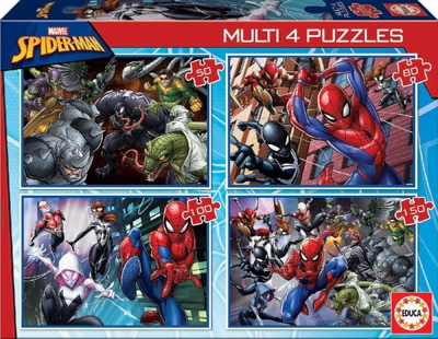 Educa Borrás - Multi 4 Puzzles 50-80-100-150 Piezas Ultimate Spiderman