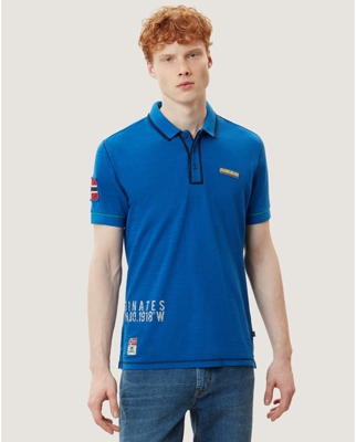 Napapijri - Polo De Hombre Elize Azul De Manga Corta